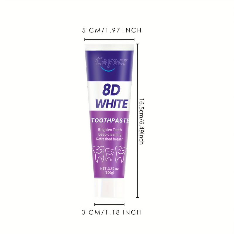 White 8 D Limpeza profunda para dentes mais brancos.