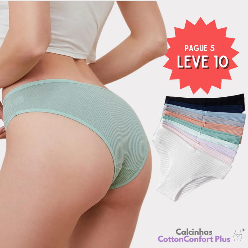 [OFERTA DE LANÇAMENTO COMPRE 5 LEVE 10] Calcinha CottonConfort Plus® -  [FRETE GRÁTIS]