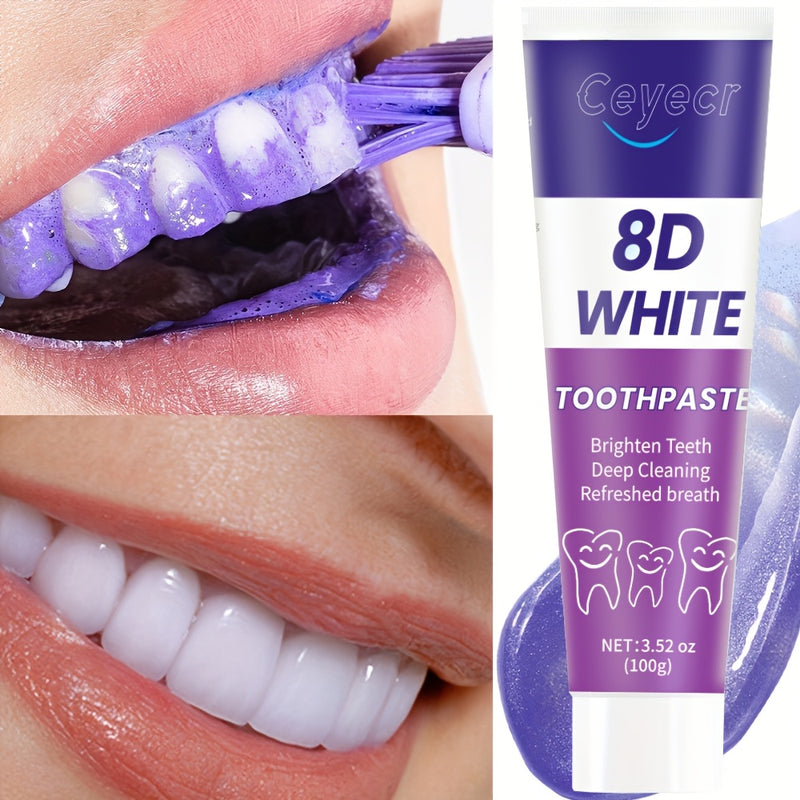 White 8 D Limpeza profunda para dentes mais brancos.