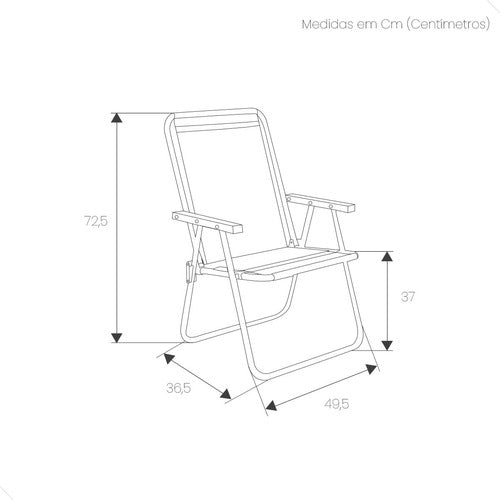 Cadeira Azul Praia Piscina Camping Alta Alumínio Sannet Mor