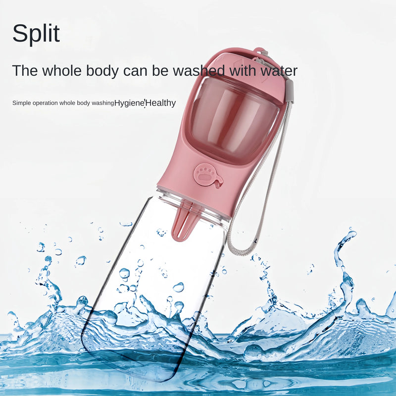 Garrafa Portátil Pet Água E Ração Viagens Passeio Prático.